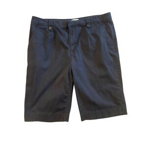 Vintage black walking bermuda shorts 100% cotton Joseph A button detail Y2K